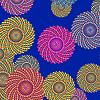 Grafische bloemen op blauw Logo