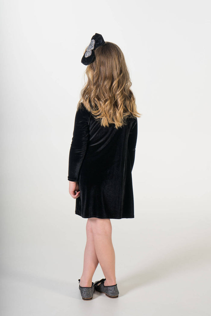 Valentina black velvet party dress ME - twinning jurken by Just Like Mommy 'z