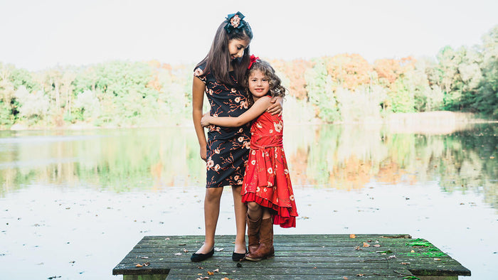 matching dresses sisters - matchende jurken zusjes